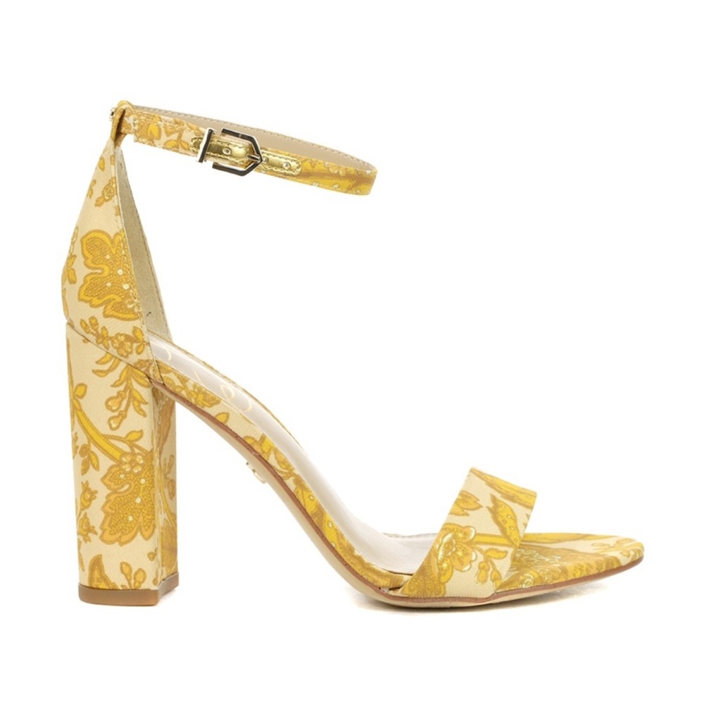 Sam Edelman Yaro Tumeric Multi Patterned Heels Size 6.5